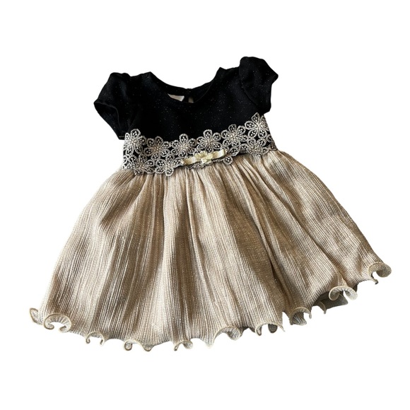 Bonnie Baby Other - Bonnie Baby Black and Gold Sparkly Baby Dress